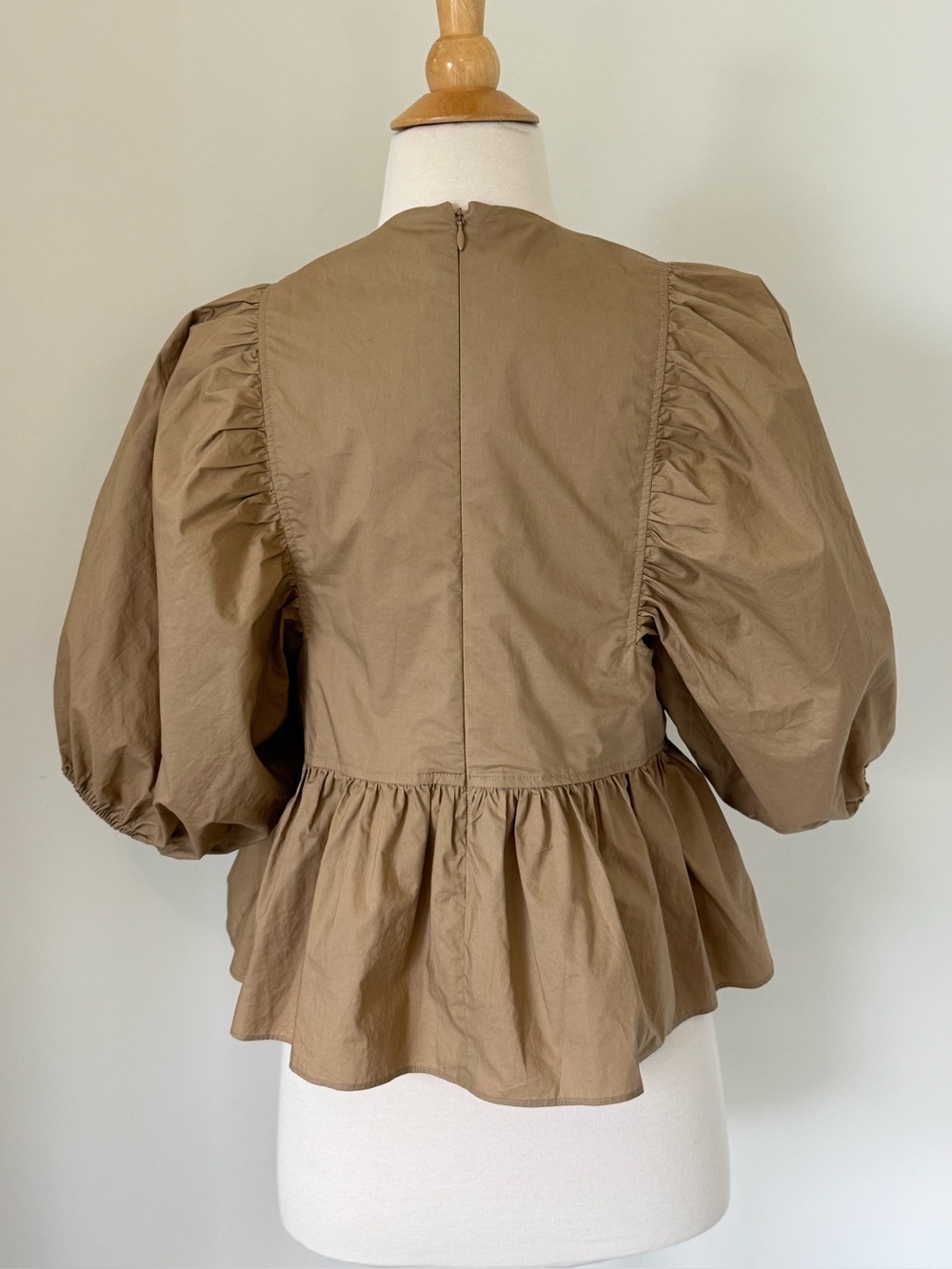 HUNTER BELL Landry Top Womens Medium Poplin Cotton Puff Short Sleeve Cropped - Picture 4 of 7